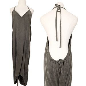 Love Stitch Halter Dress Silk Hi Low Open Back Size Medium